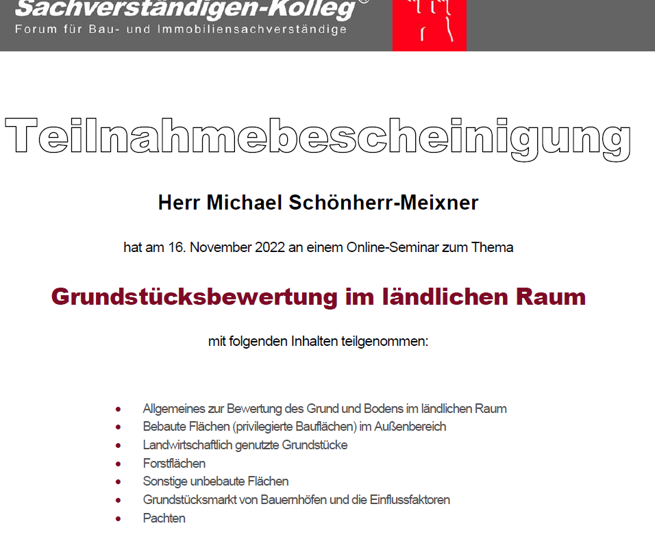 Grundstückbewertung ländlicher Raum